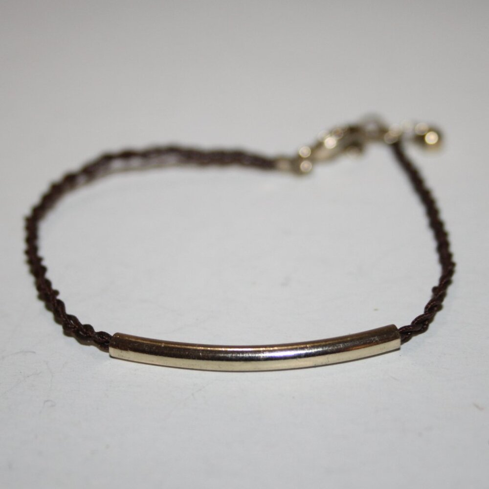 Beautiful braided brown cord bracelet and gold 8-9"